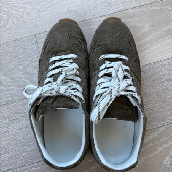 ALOHAS Olive Suede Sneakers with White Laces - Picture 3 of 4